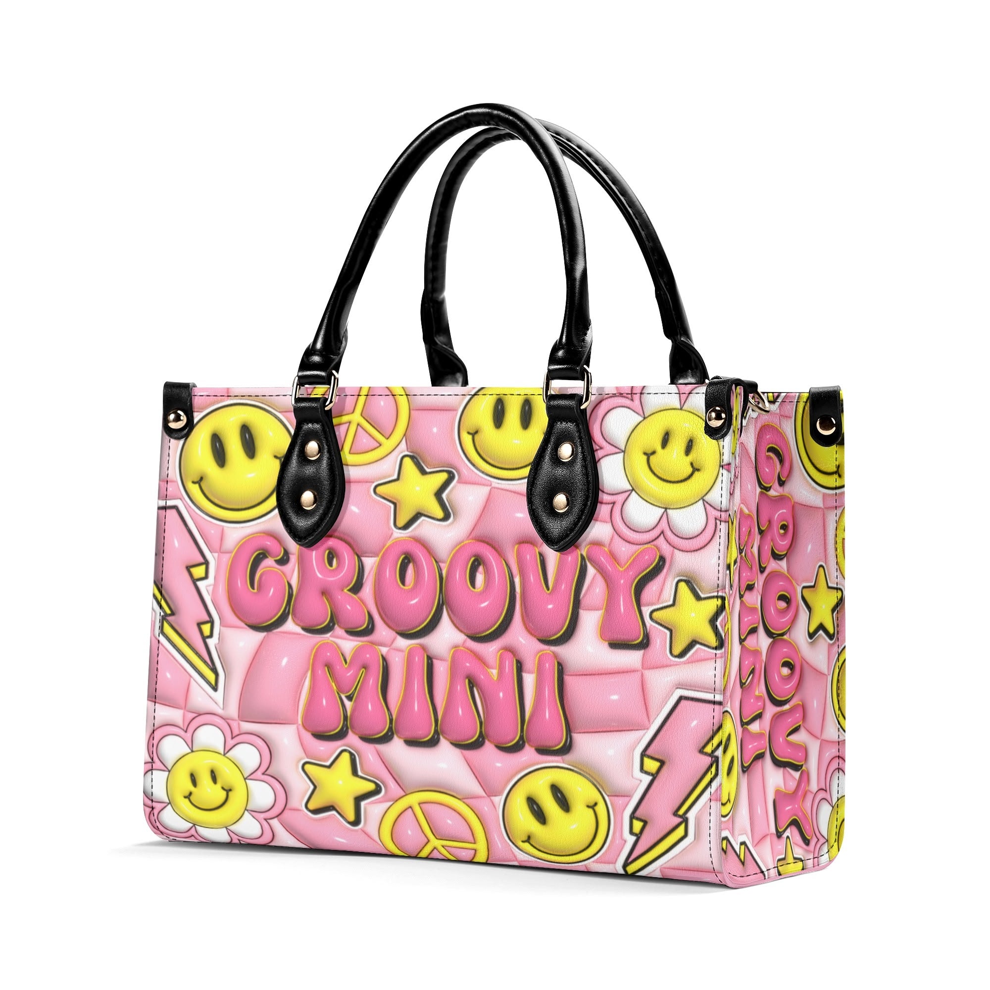 3D Inflated | Groovy Mama/Mini Pink - Leather Handbag