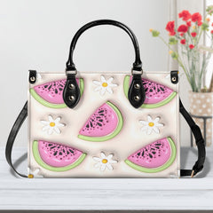 3D Inflated | Watermelon - Leather Handbag