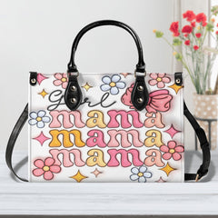 3D Inflated | Retro Girl Mama - Leather Handbag