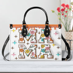 3D Inflated | Retro Flower Mama - Leather Handbag