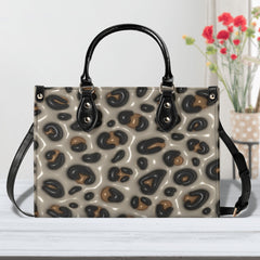 3D Inflated | Leopard Print - Leather Handbag