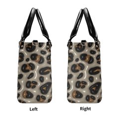 3D Inflated | Leopard Print - Leather Handbag