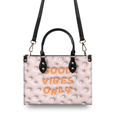 3D Inflated | Good Vibes Only Daisies - Leather Handbag