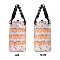 3D Inflated | Good Vibes Only Daisies - Leather Handbag