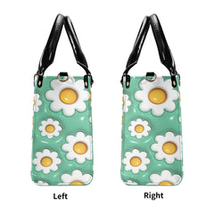 3D Inflated | Daisies - Personalized Leather Handbag