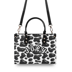 3D Inflated | Cow Print - Personalized Leather Handbag