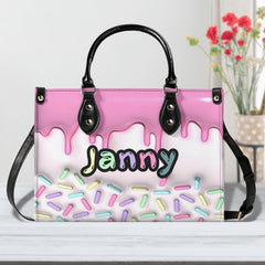 3D Inflated | Drip Sprinkles - Personalized Leather Handbag