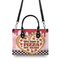 3D Inflated | You have a pizza my heart - Leather Handbag