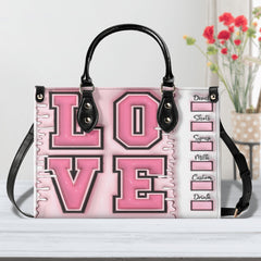 3D Inflated | Varsity LOVE - Leather Handbag