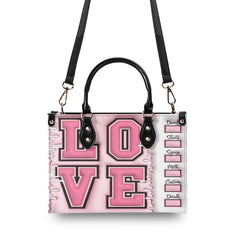 3D Inflated | Varsity LOVE - Leather Handbag