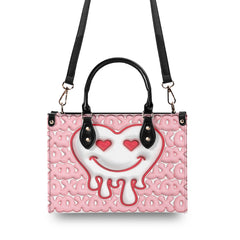 3D Inflated | Melting heart smiley - Leather Handbag