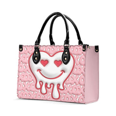 3D Inflated | Melting heart smiley - Leather Handbag