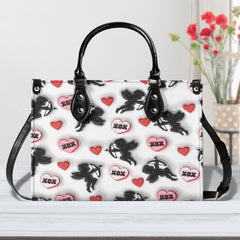 3D Inflated | Xoxo Cupid Pattern - Leather Handbag