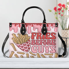 3D Inflated | Fries Before Guys - Leather Handbag