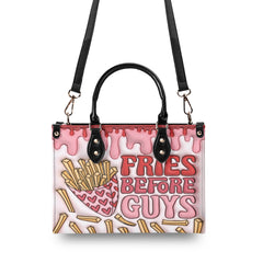 3D Inflated | Fries Before Guys - Leather Handbag