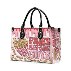 3D Inflated | Fries Before Guys - Leather Handbag