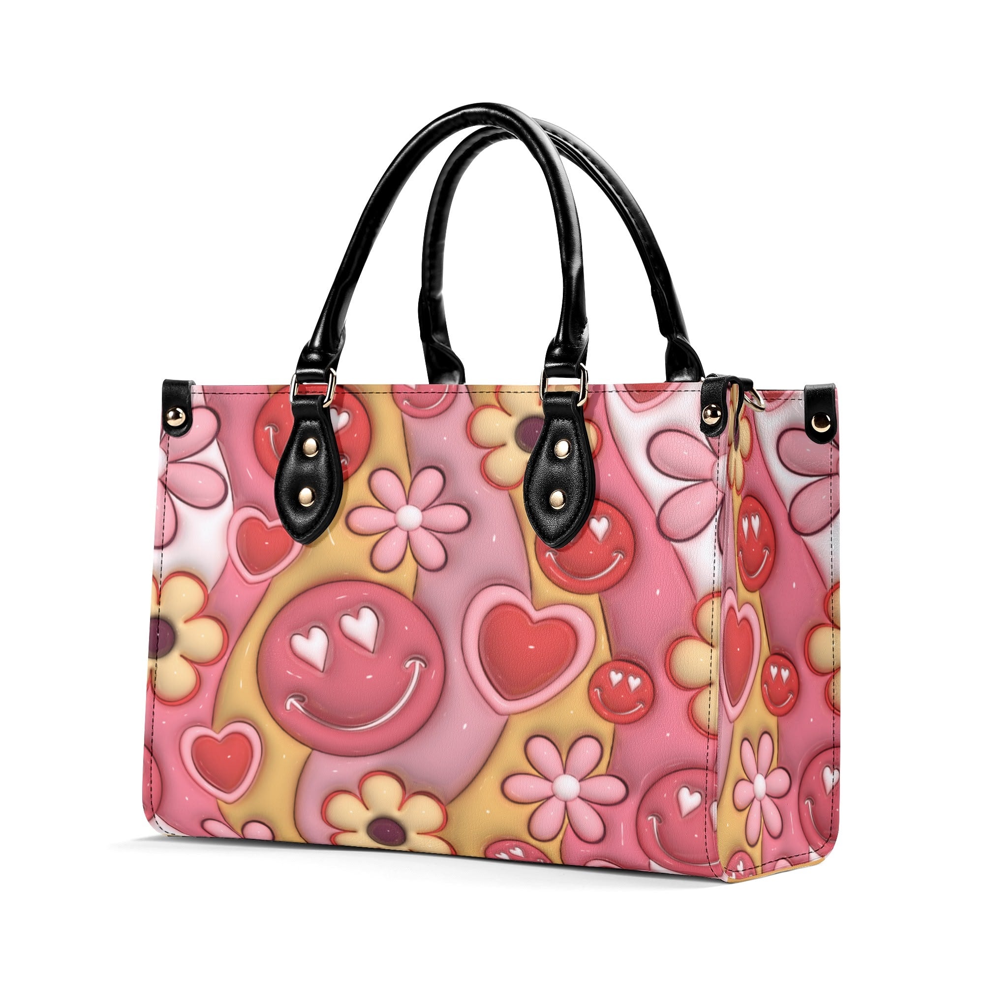 3D Inflated | Retro Valentine - Leather Handbag