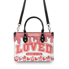 3D Inflated | Loved John 3-16 - Personalized Leather Handbag