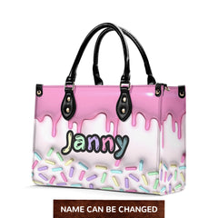 3D Inflated | Drip Sprinkles - Personalized Leather Handbag